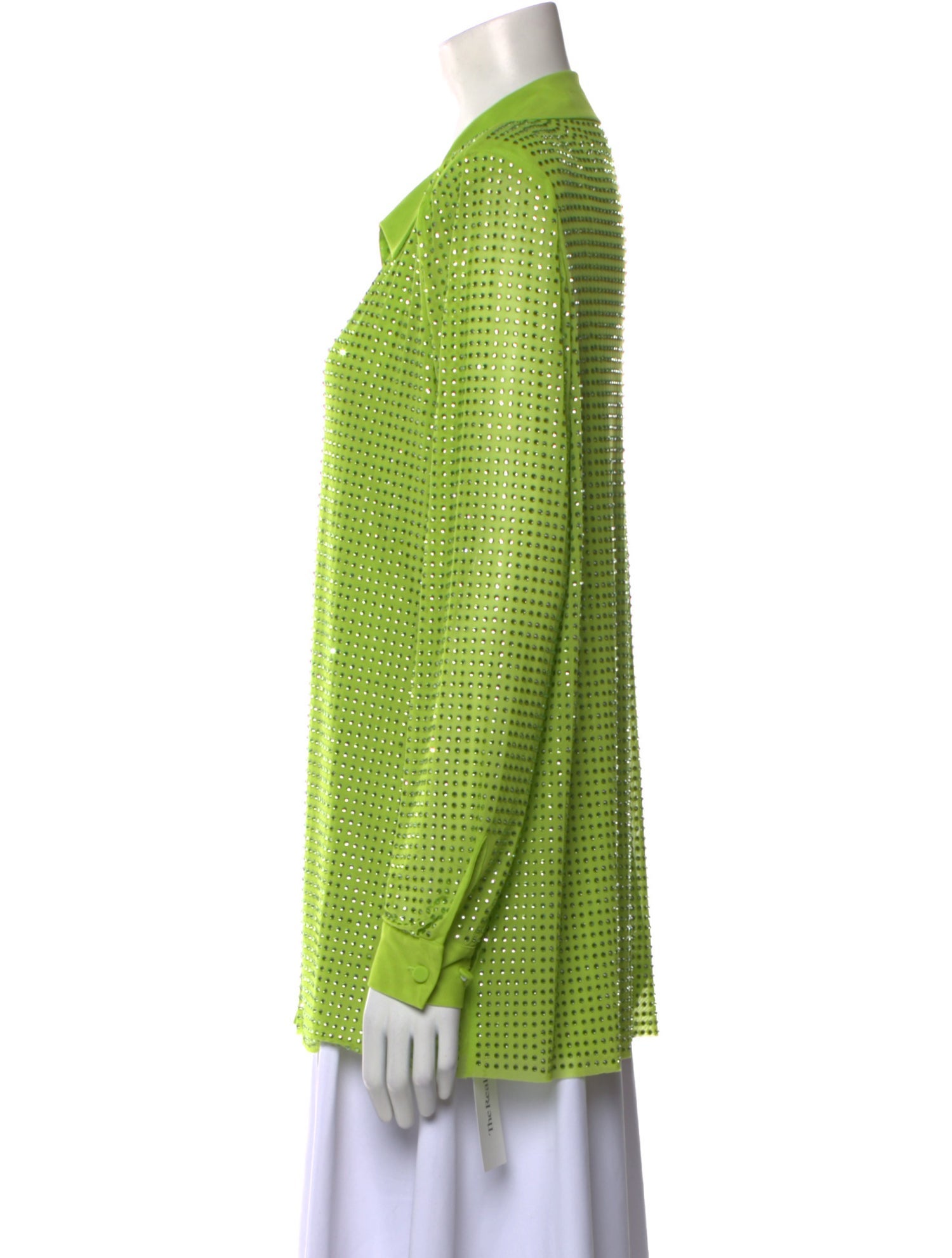 Self-Portrait V-Neck Long Sleeve Button-Up Top