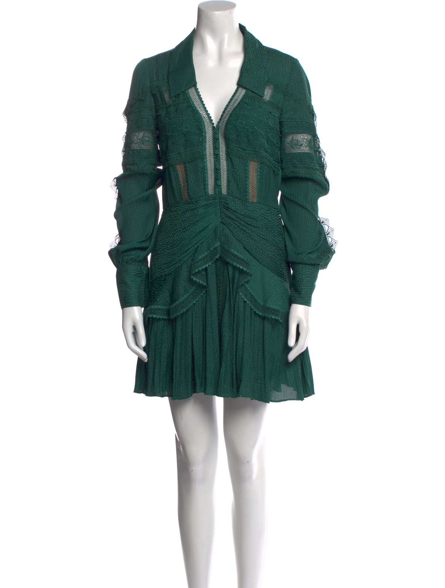 Self-Portrait V-Neck Mini Dress