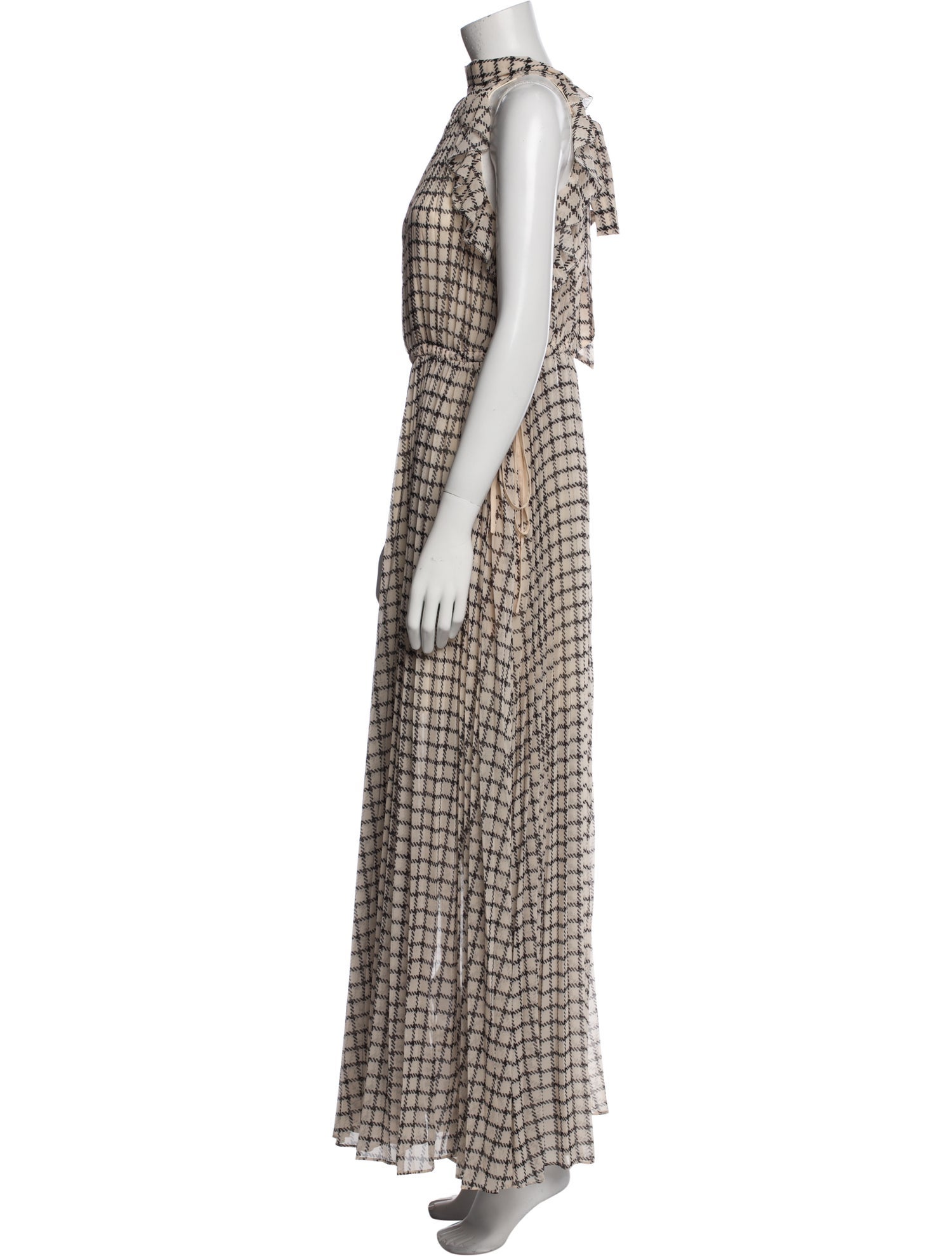 Self-Portrait Plaid Print Long Dress