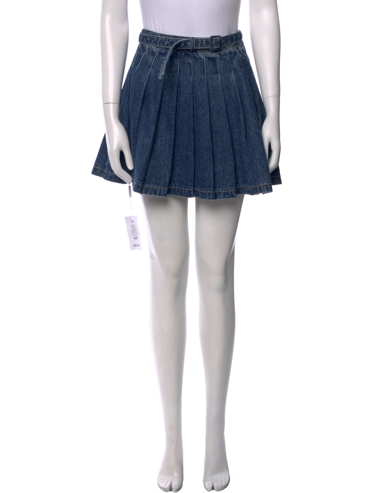 Self-Portrait Pleated Accents Mini Skirt