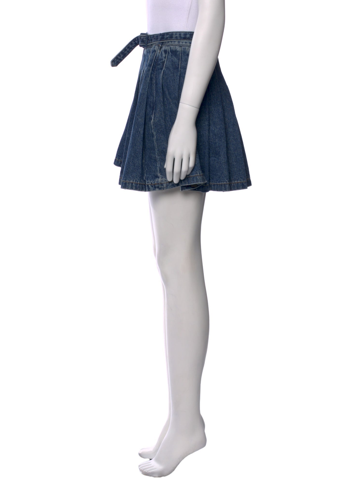 Self-Portrait Pleated Accents Mini Skirt