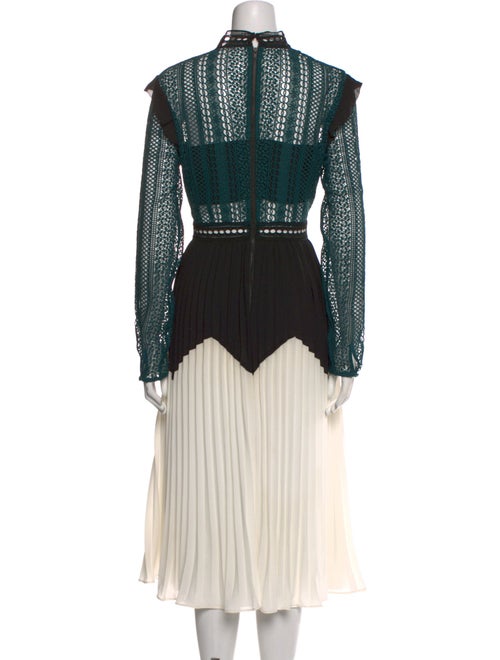 Self-Portrait Lace Pattern Midi Length Dress