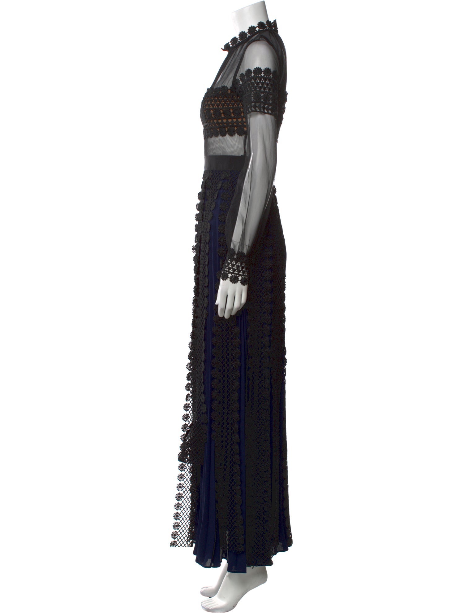 Self-Portrait Nylon Long Dress