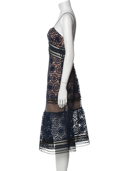Self-Portrait Lace Pattern Midi Length Dress
