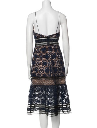 Self-Portrait Lace Pattern Midi Length Dress