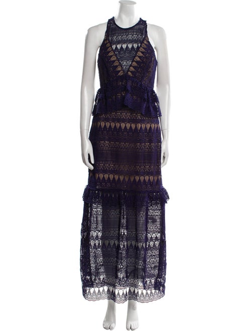 Self-Portrait Lace Pattern Long Dress