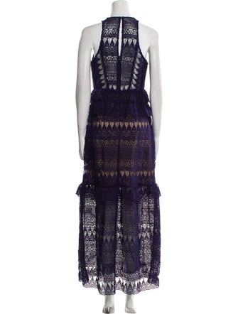 Self-Portrait Lace Pattern Long Dress