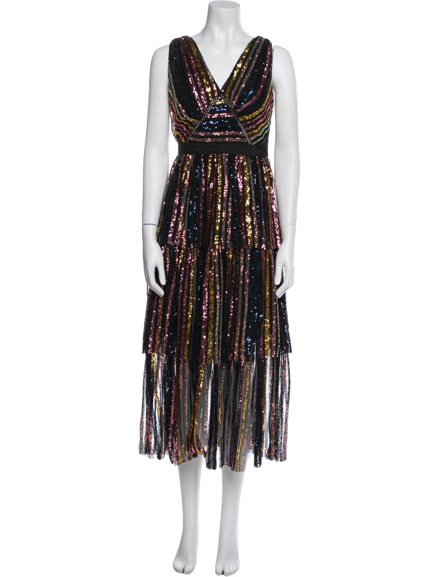 Self-Portrait Striped Long Dress