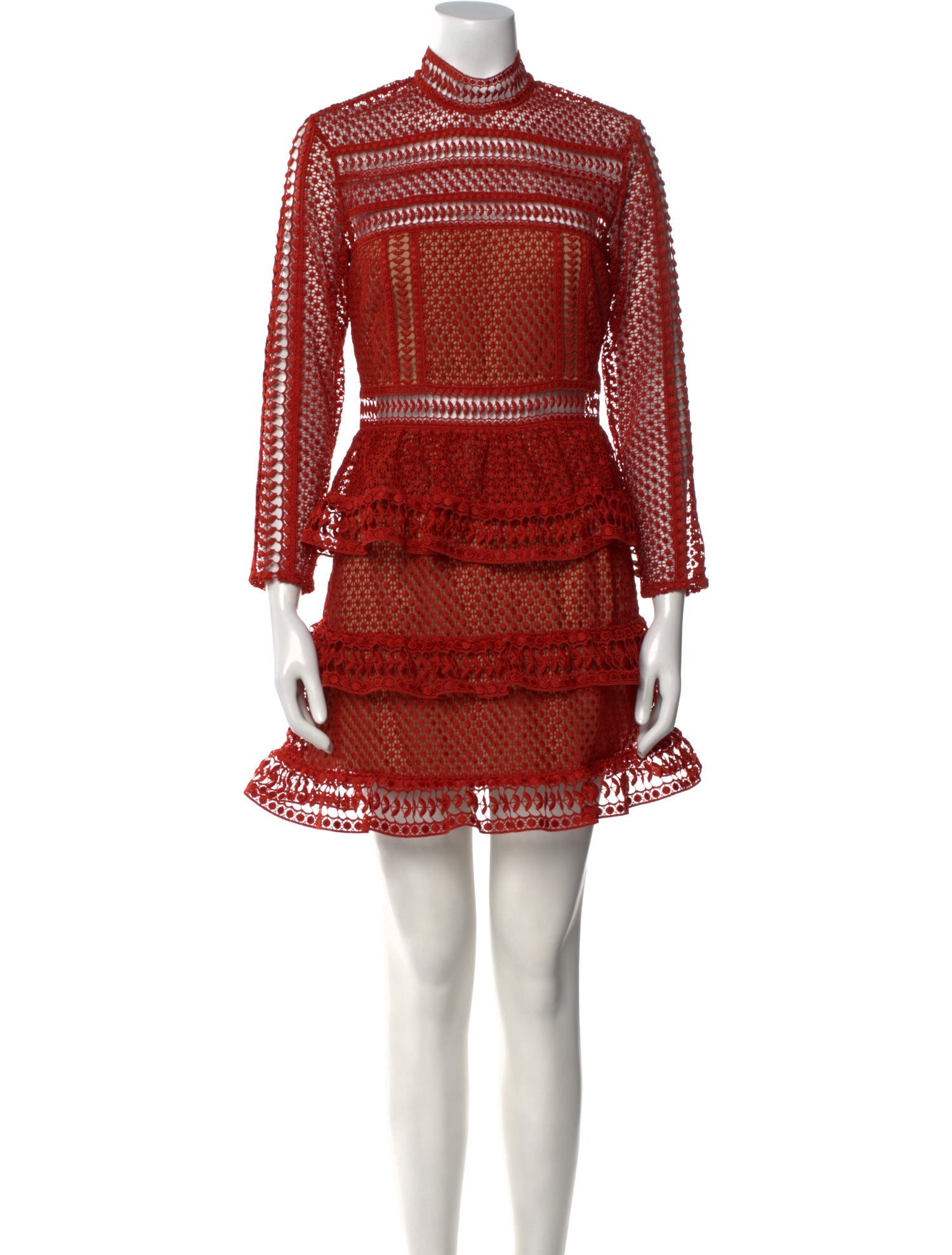 Self-Portrait Lace Pattern Mini Dress