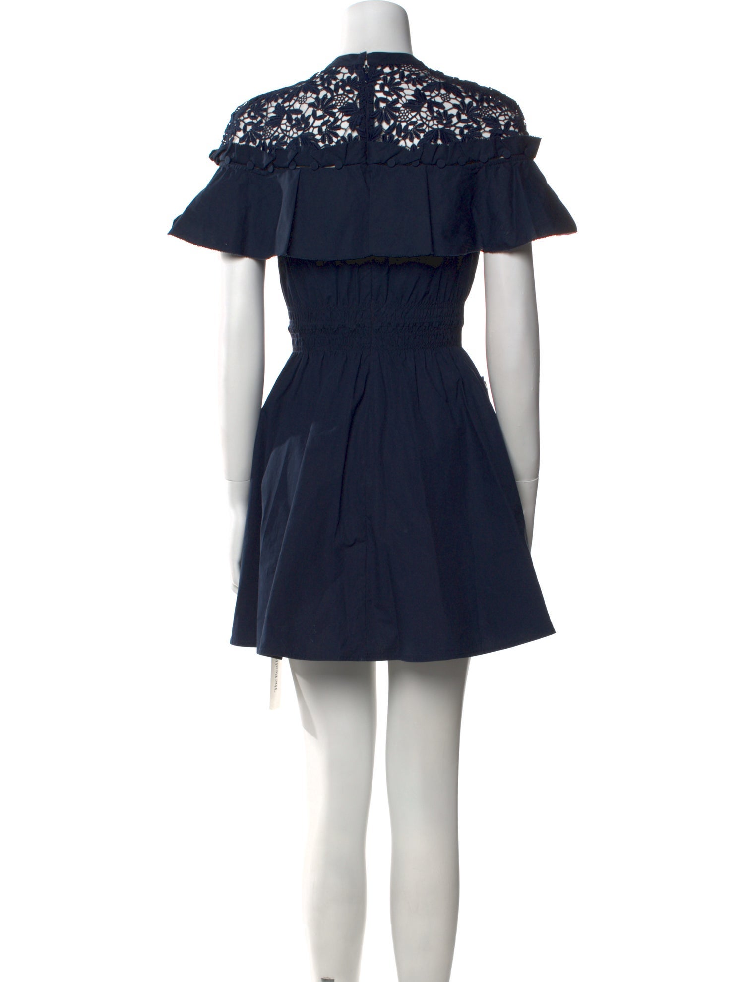 Self-Portrait Mock Neck Mini Dress