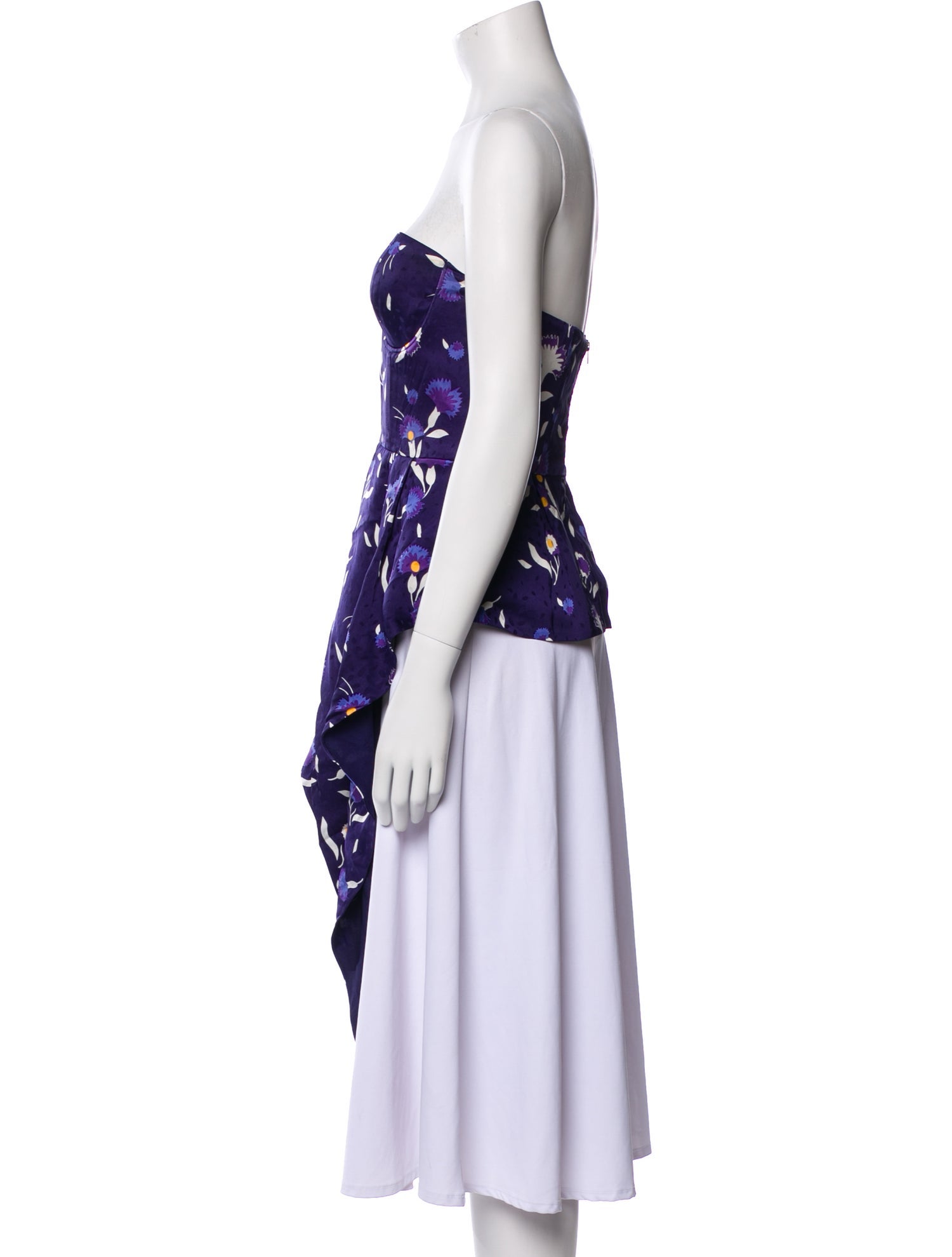 Self-Portrait Floral Print Strapless Tunic