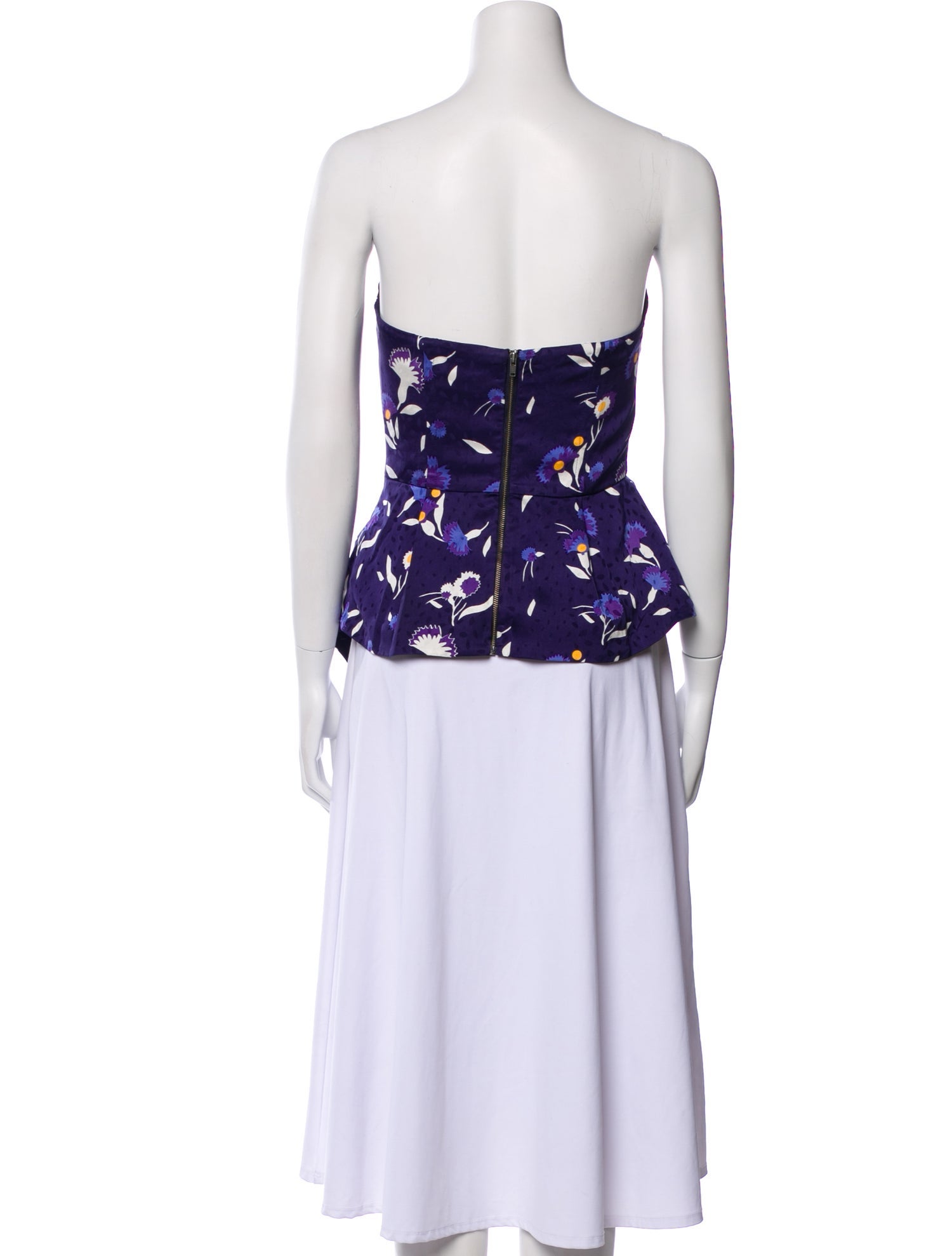 Self-Portrait Floral Print Strapless Tunic