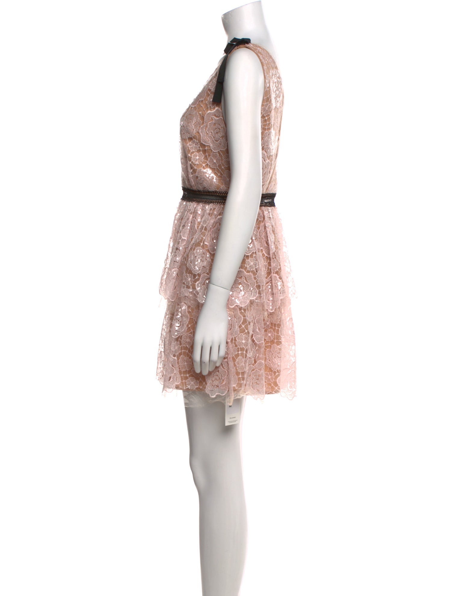 Self-Portrait Lace Pattern Mini Dress