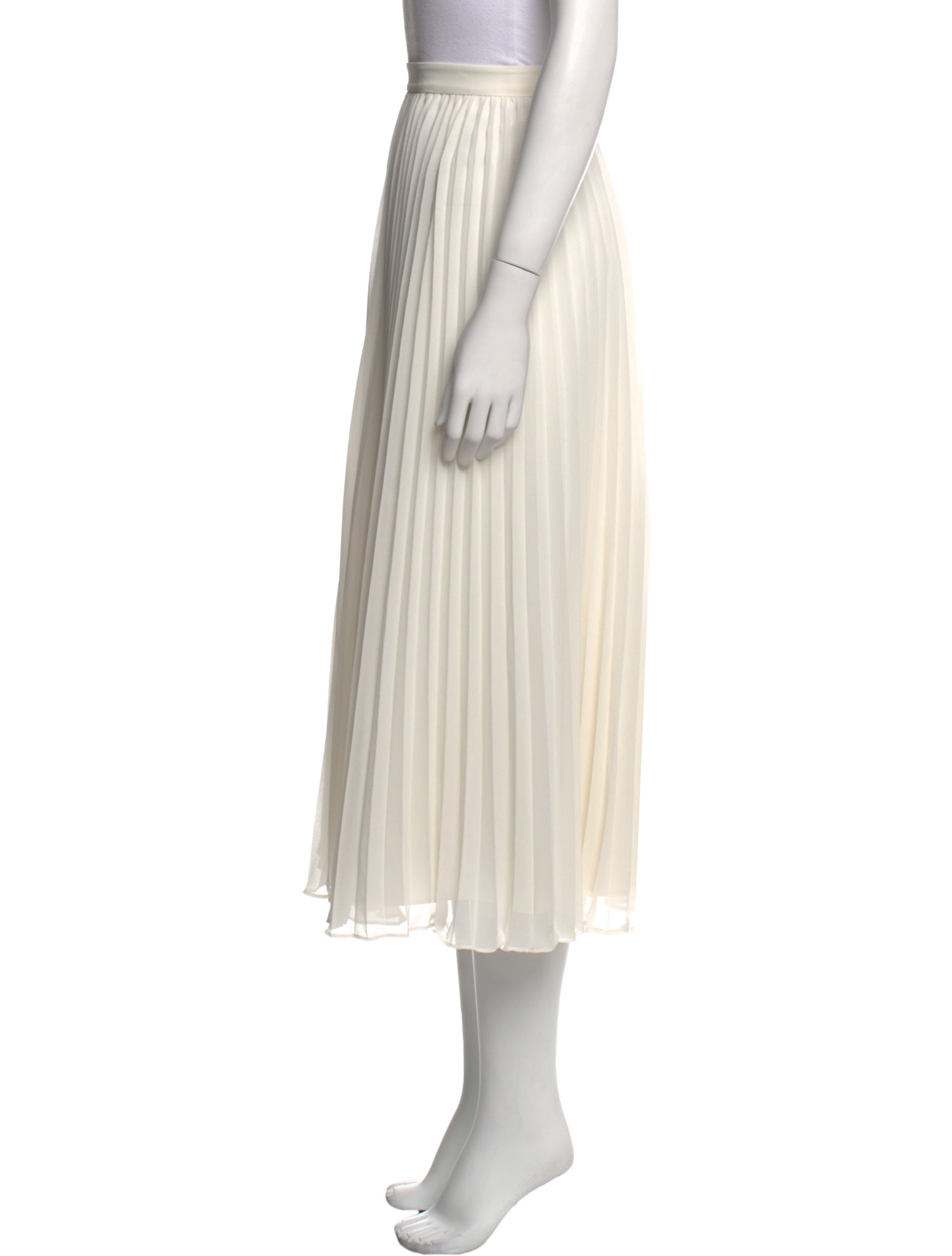 Self-Portrait Pleated Accents Midi Length Skirt