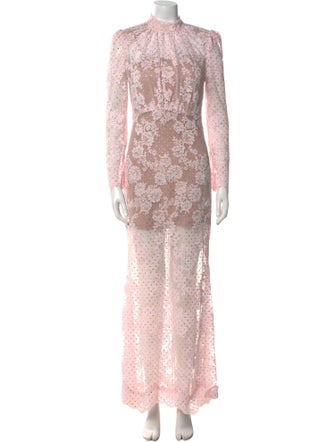 Self-Portrait Lace Pattern Long Dress