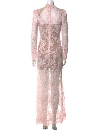 Self-Portrait Lace Pattern Long Dress