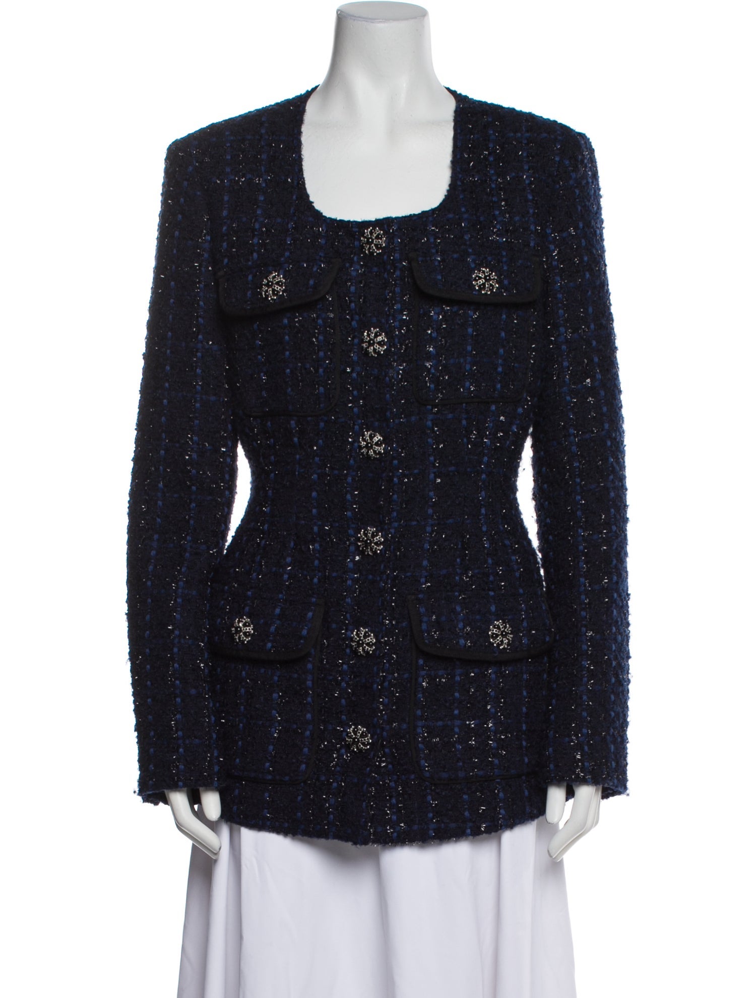 Self-Portrait Tweed Pattern Jacket