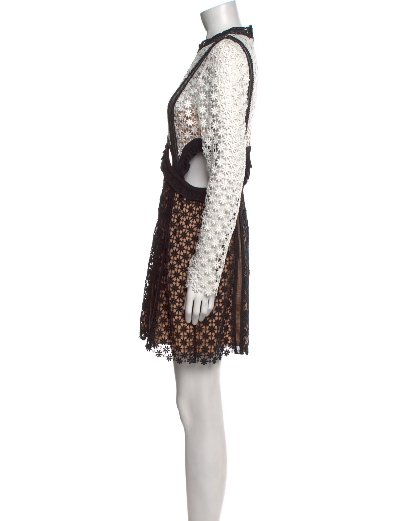 Self-Portrait Lace Pattern Mini Dress