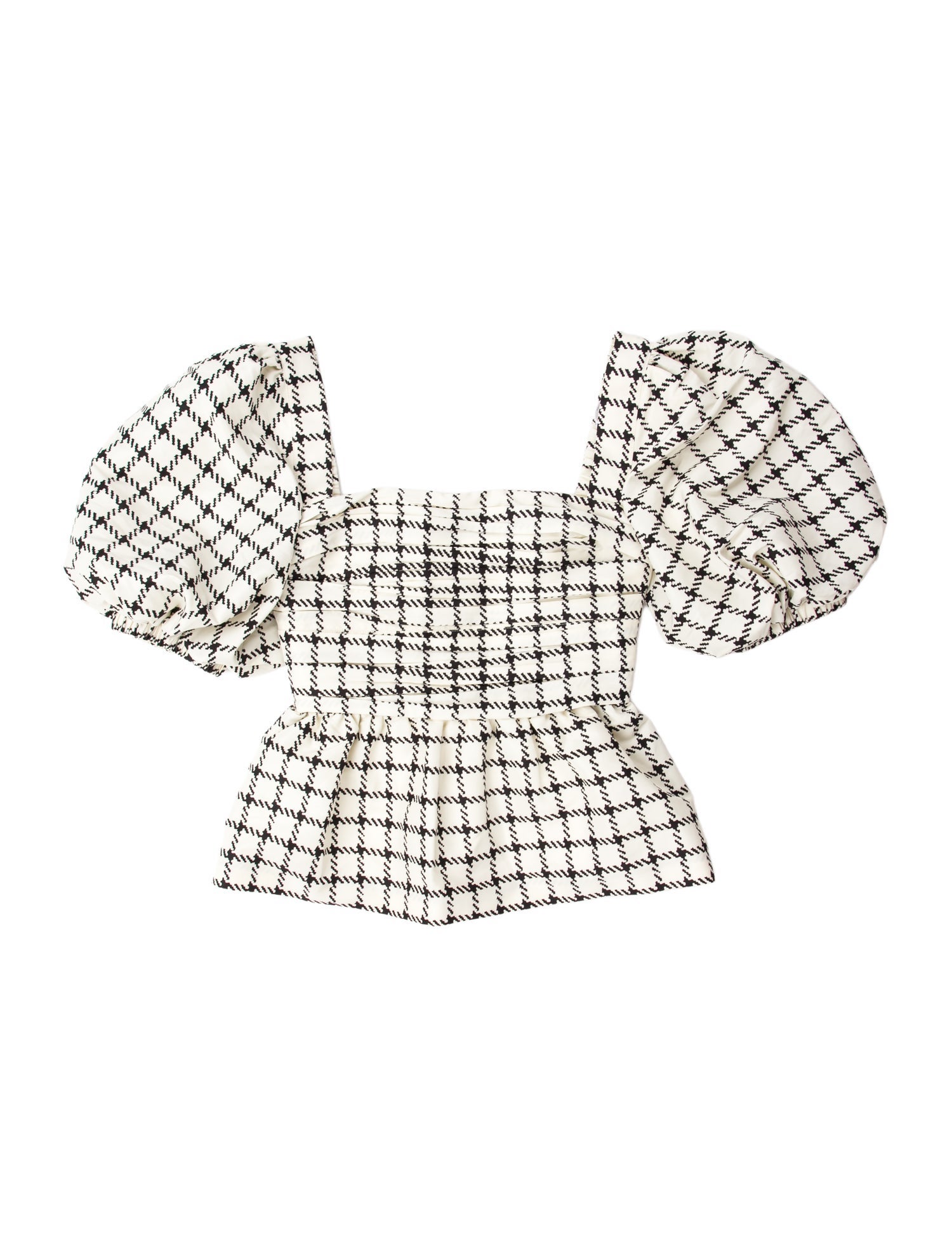 Self-Portrait Plaid Print Square Neckline Crop Top w/ Tags