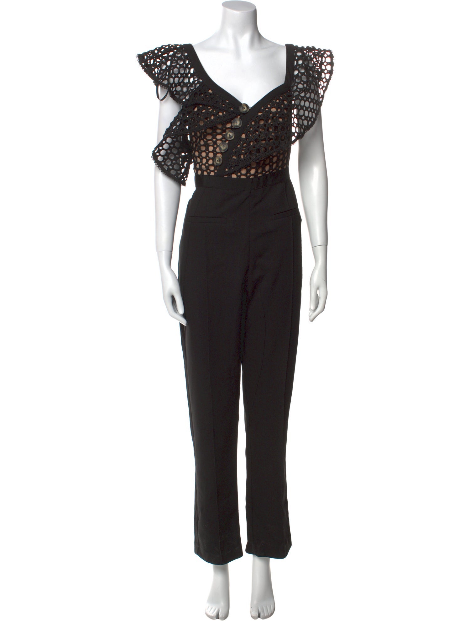 Self-Portrait V-Neck Jumpsuit