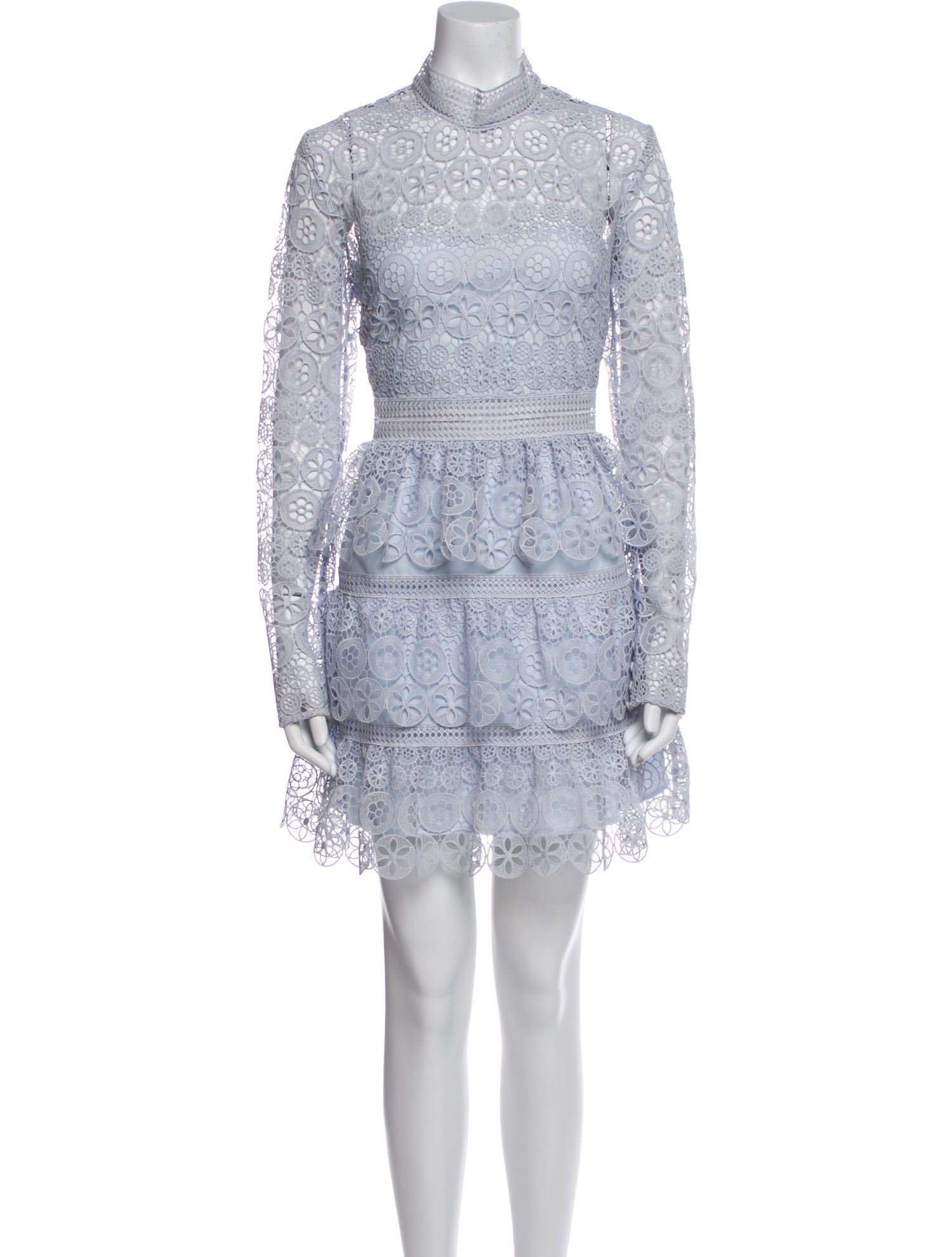 Self-Portrait Lace Pattern Mini Dress