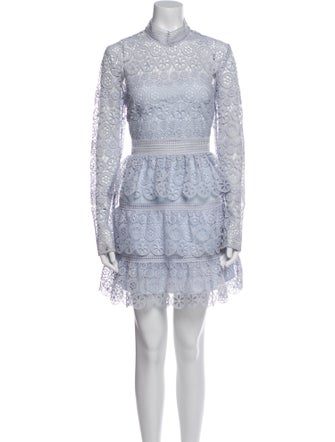 Self-Portrait Lace Pattern Mini Dress