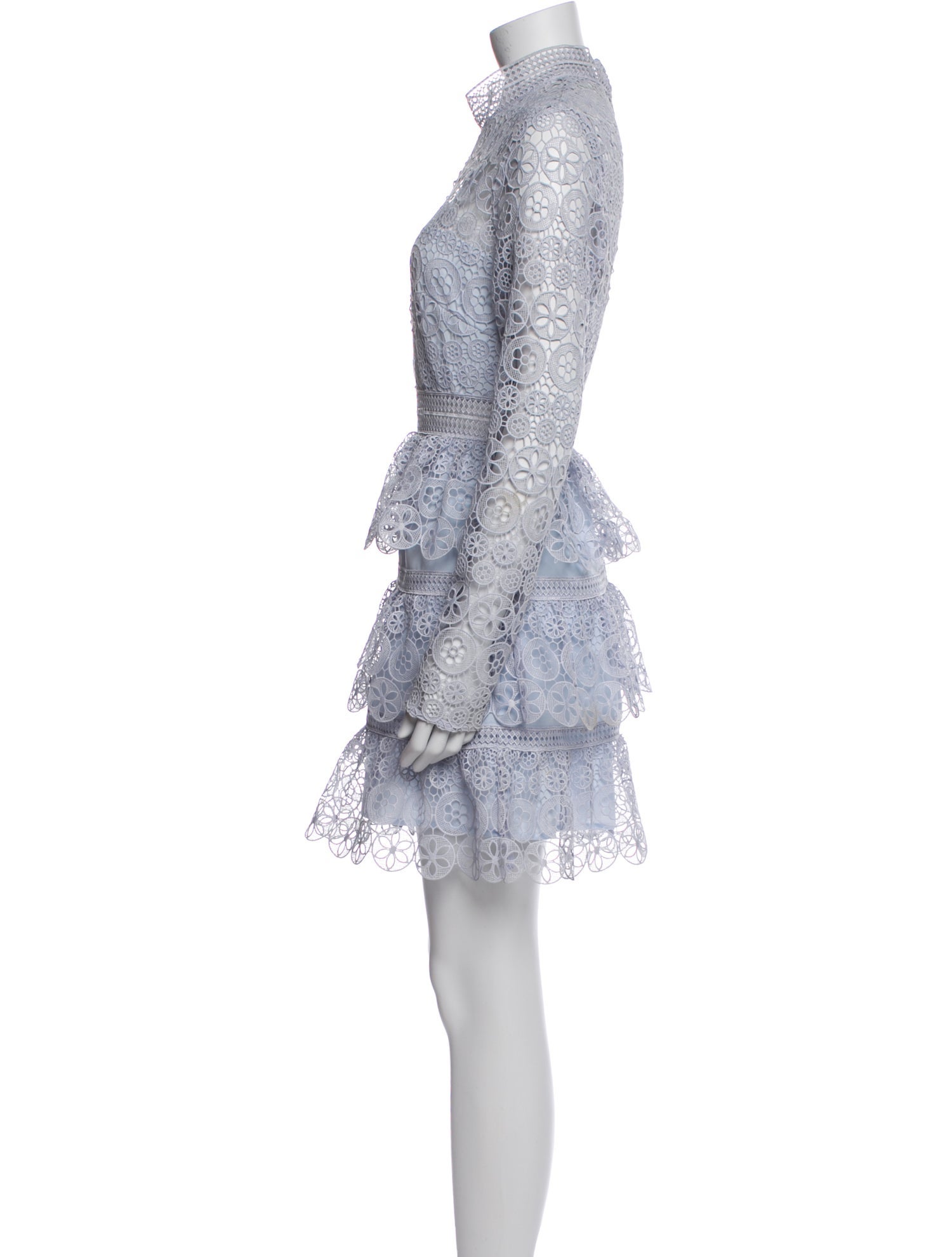 Self-Portrait Lace Pattern Mini Dress