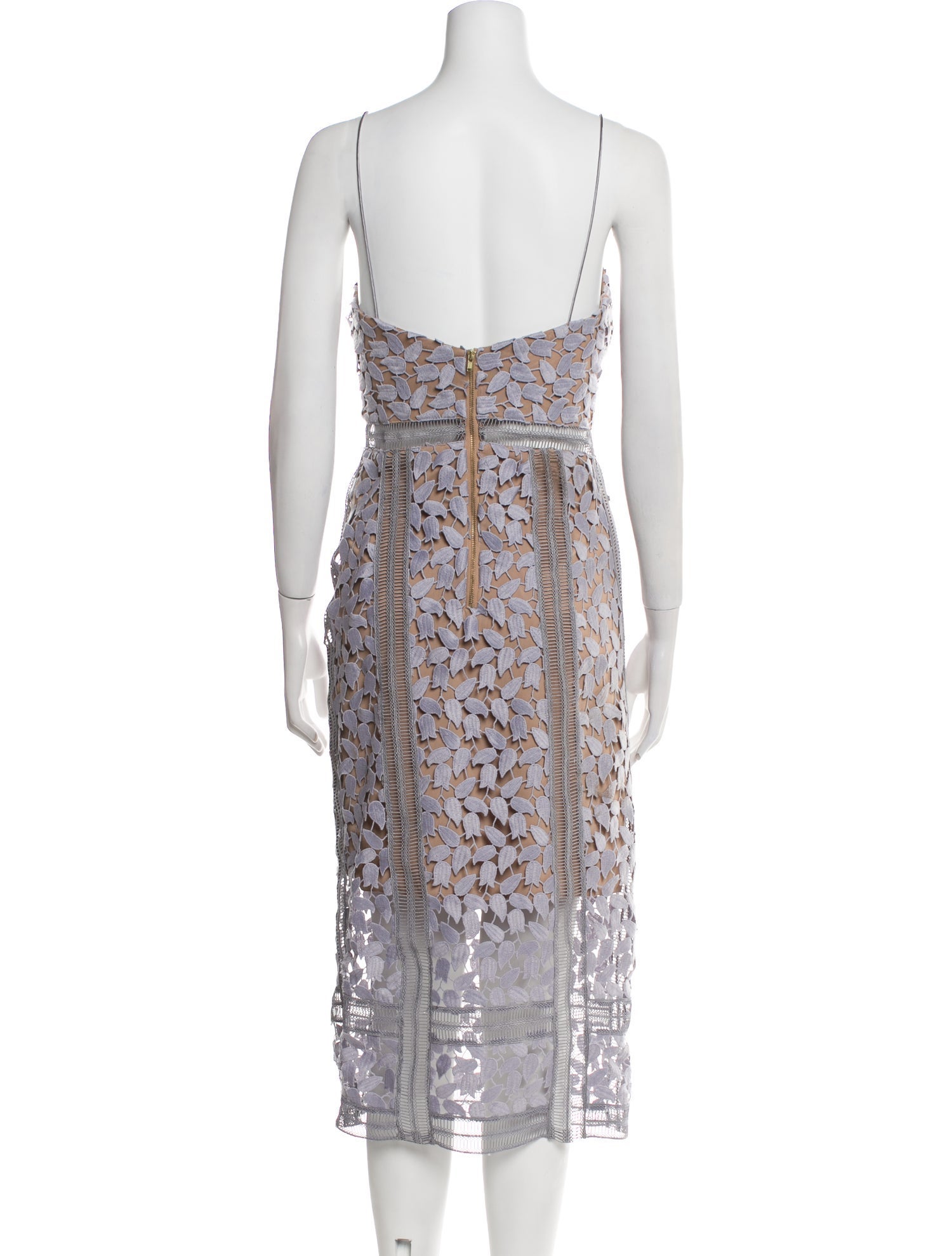 Self-Portrait Lace Pattern Midi Length Dress