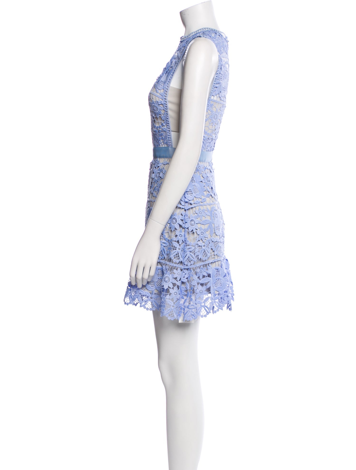 Self-Portrait Lace Pattern Mini Dress