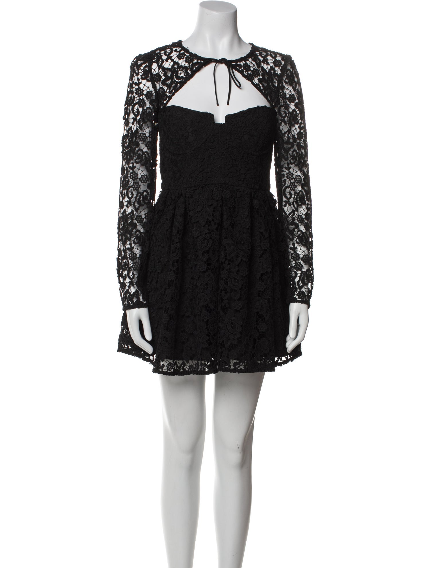 Self-Portrait Lace Pattern Mini Dress