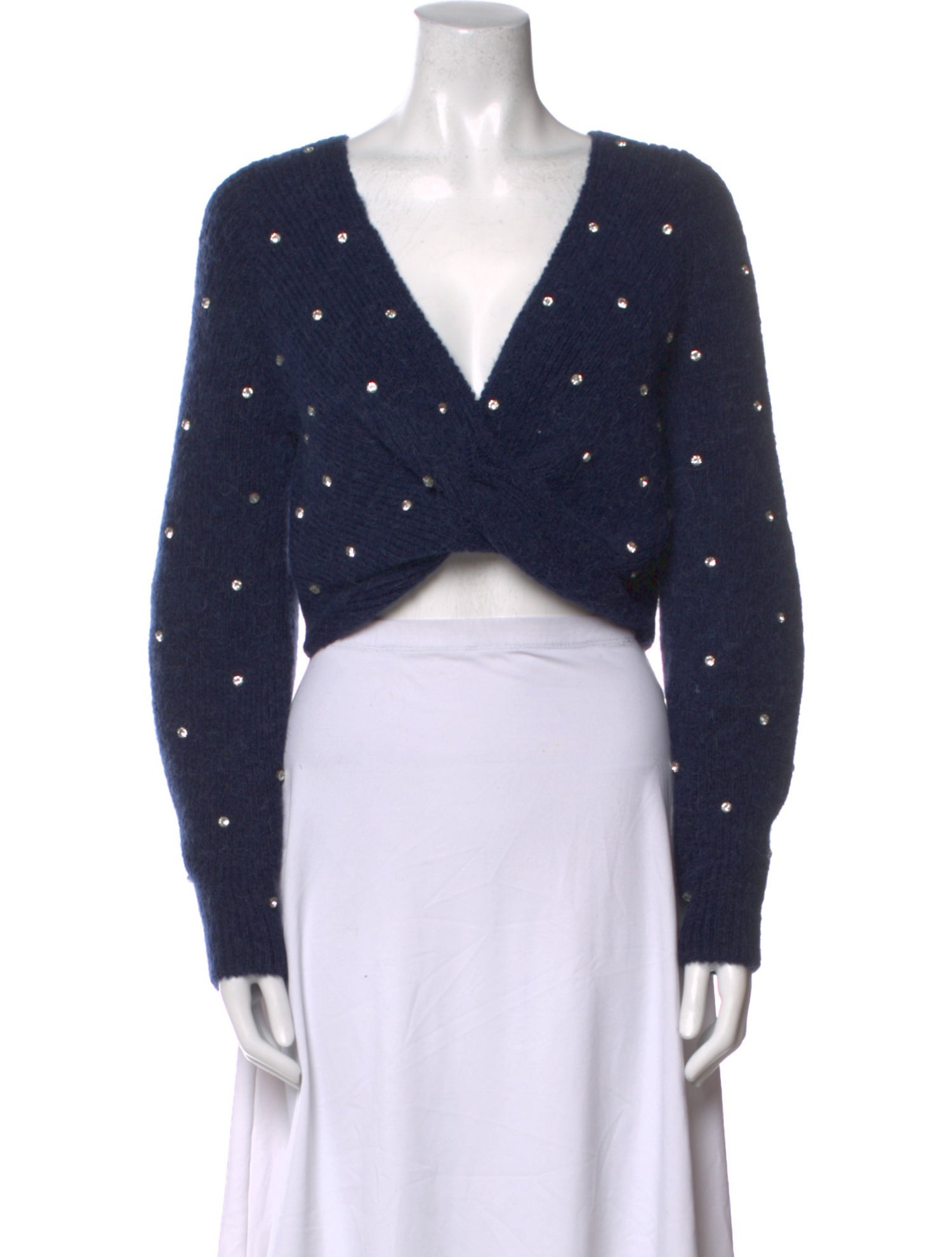 Self-Portrait Polka Dot Print V-Neck Crop Top w/ Tags