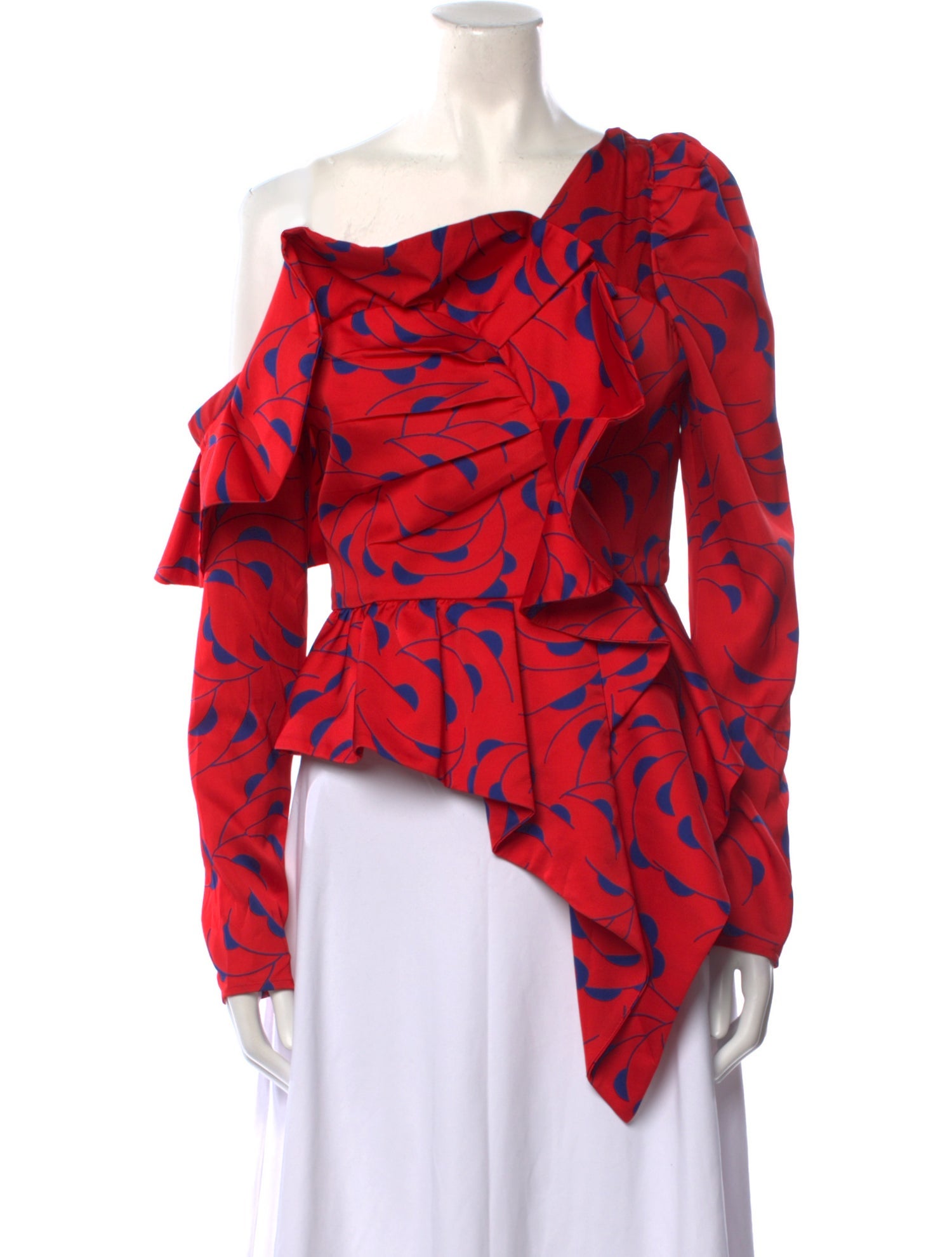 Self-Portrait Printed Asymmetrical Blouse