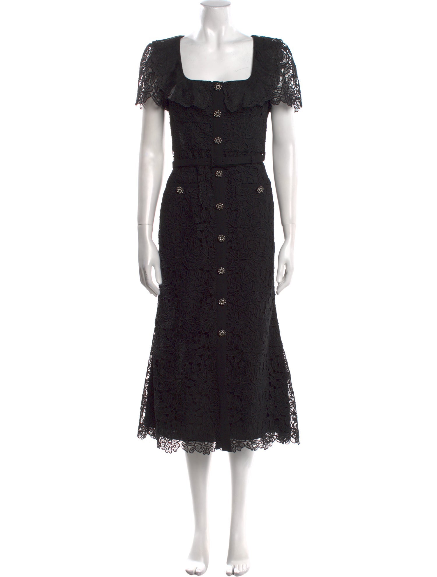 Self-Portrait Lace Pattern Long Dress