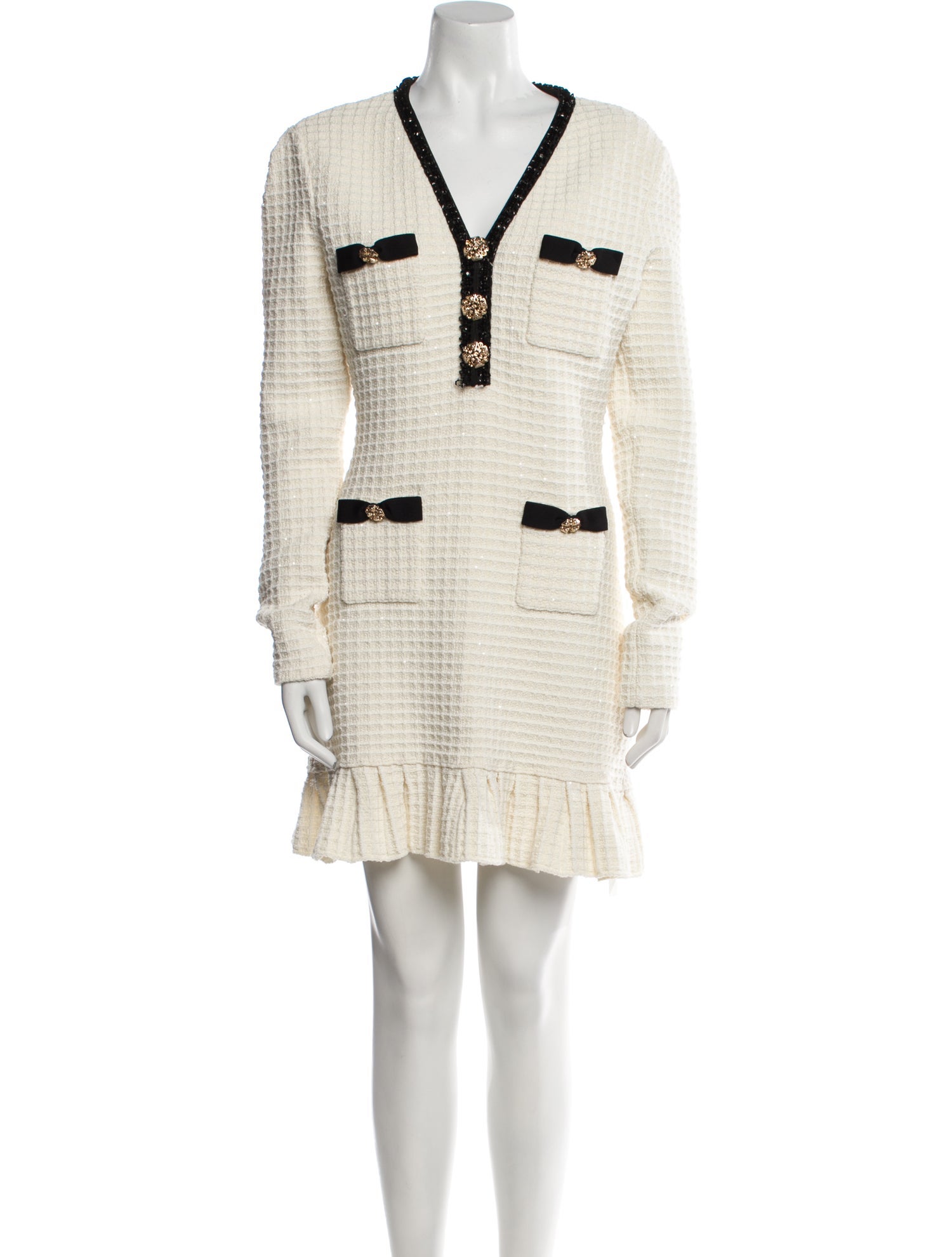 Self-Portrait Tweed Pattern Mini Dress