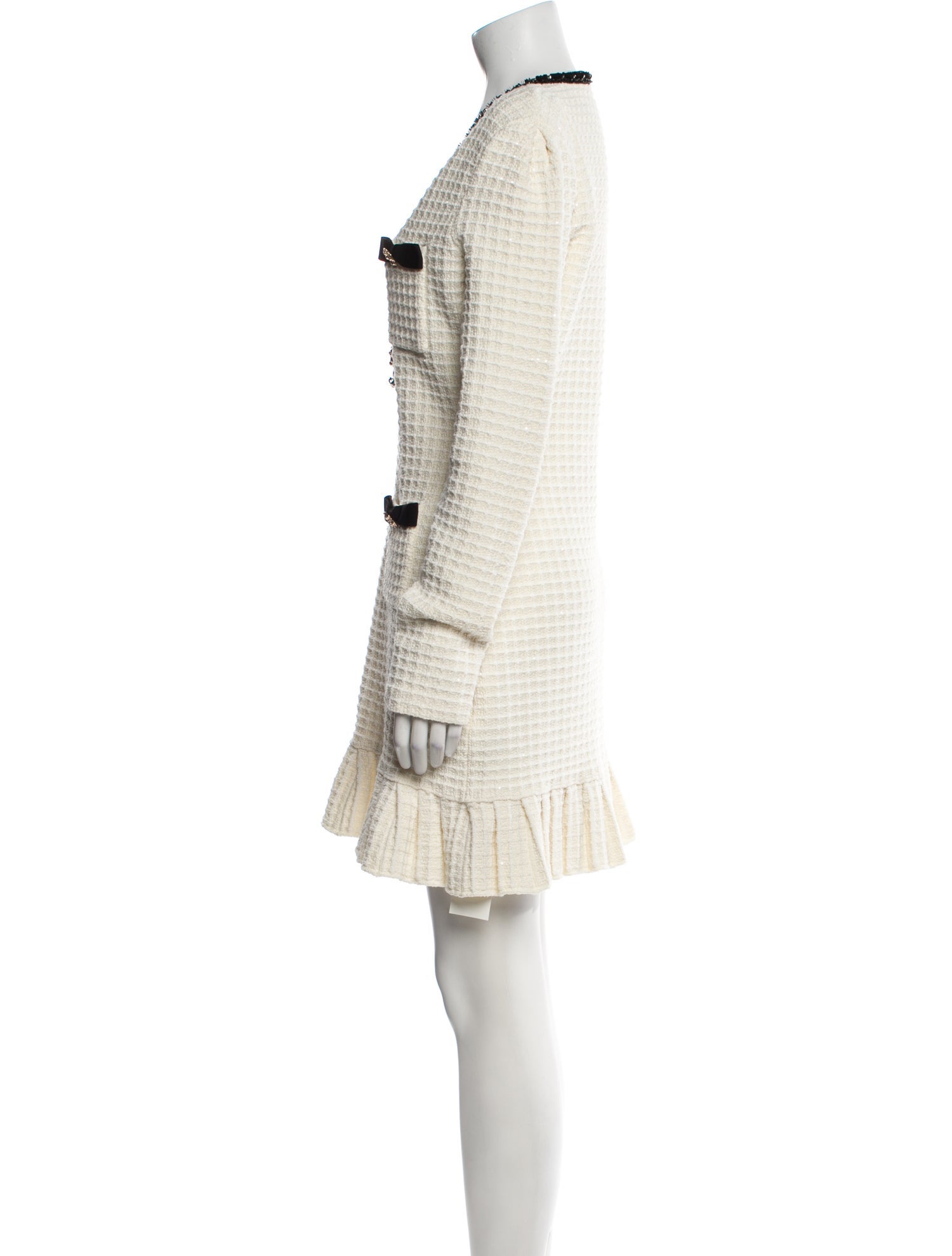 Self-Portrait Tweed Pattern Mini Dress