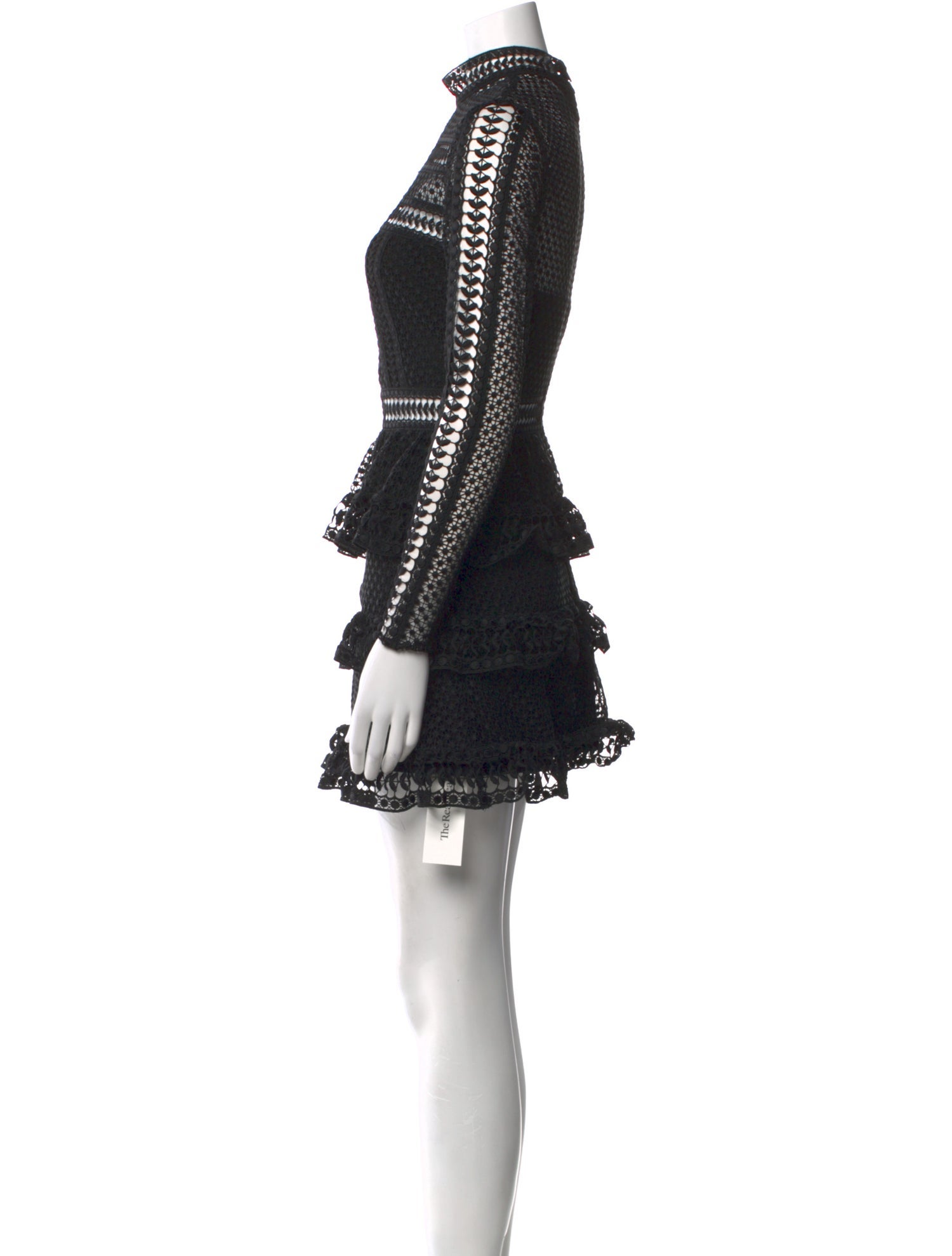 Self-Portrait Mock Neck Mini Dress