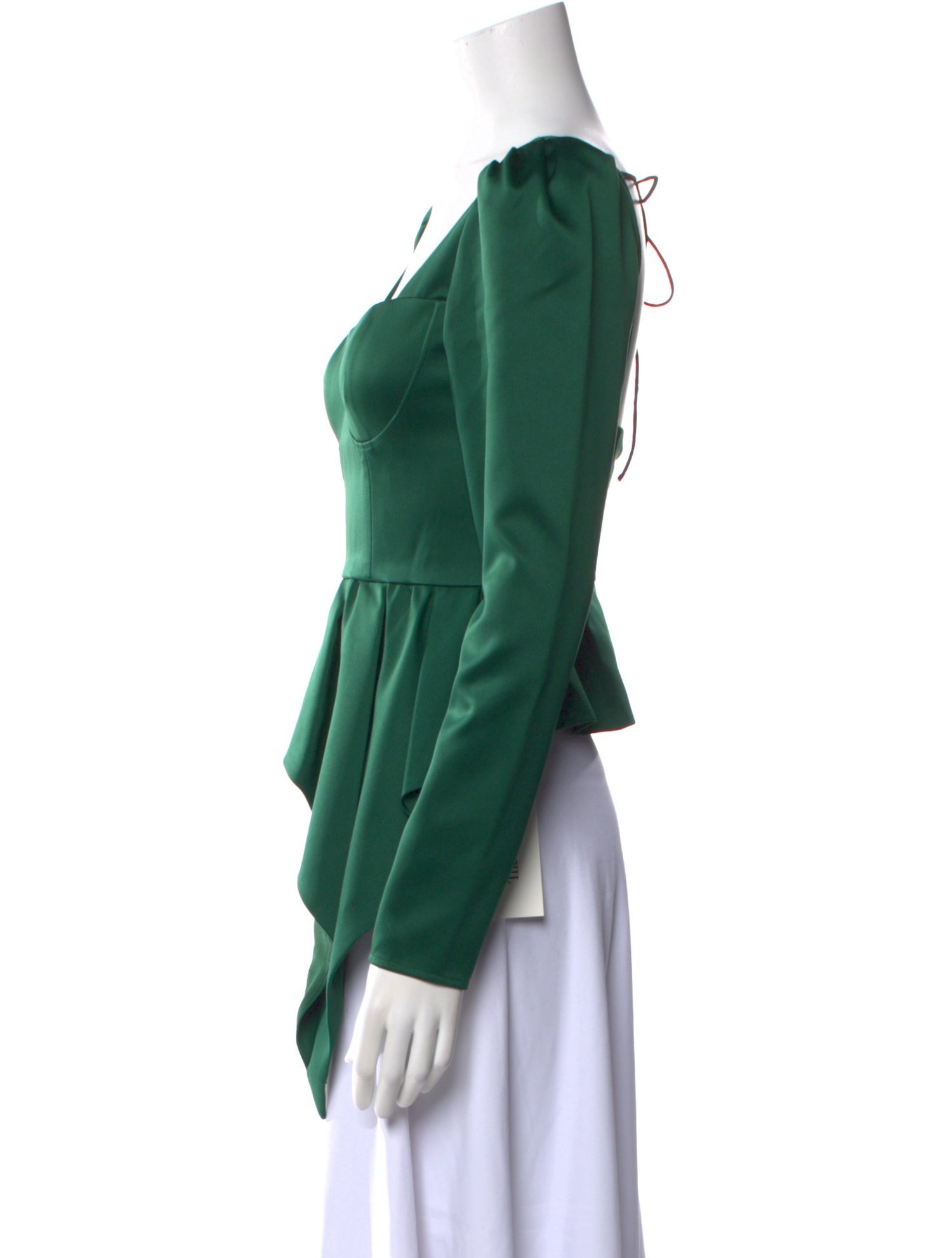 Self-Portrait Square Neckline Long Sleeve Blouse