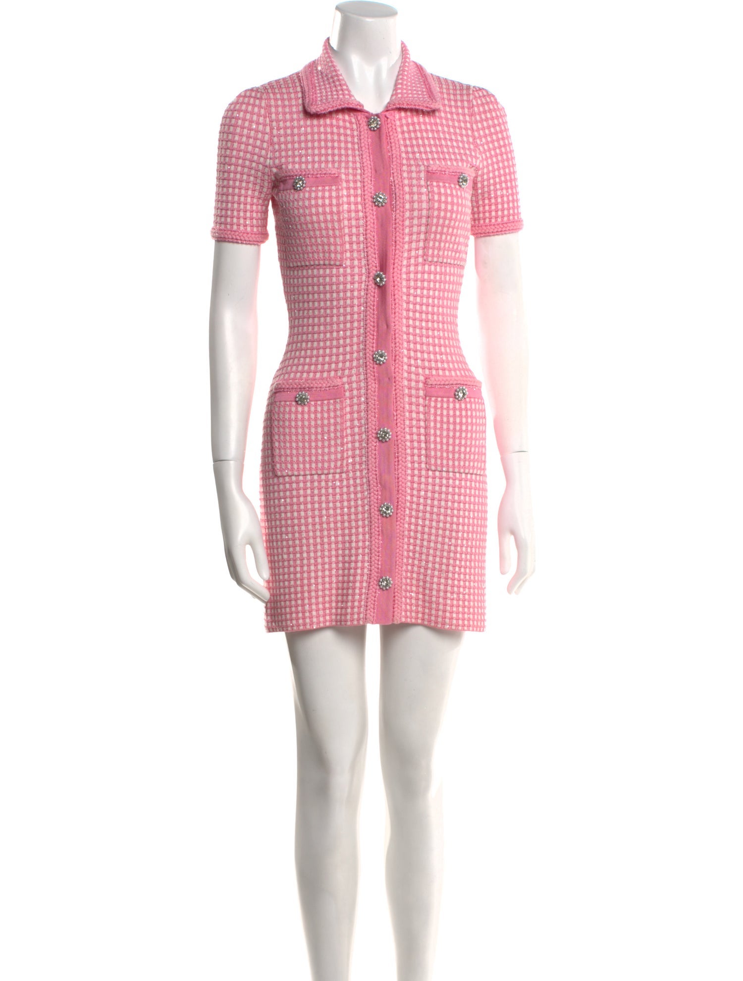 Self-Portrait Plaid Print Mini Dress