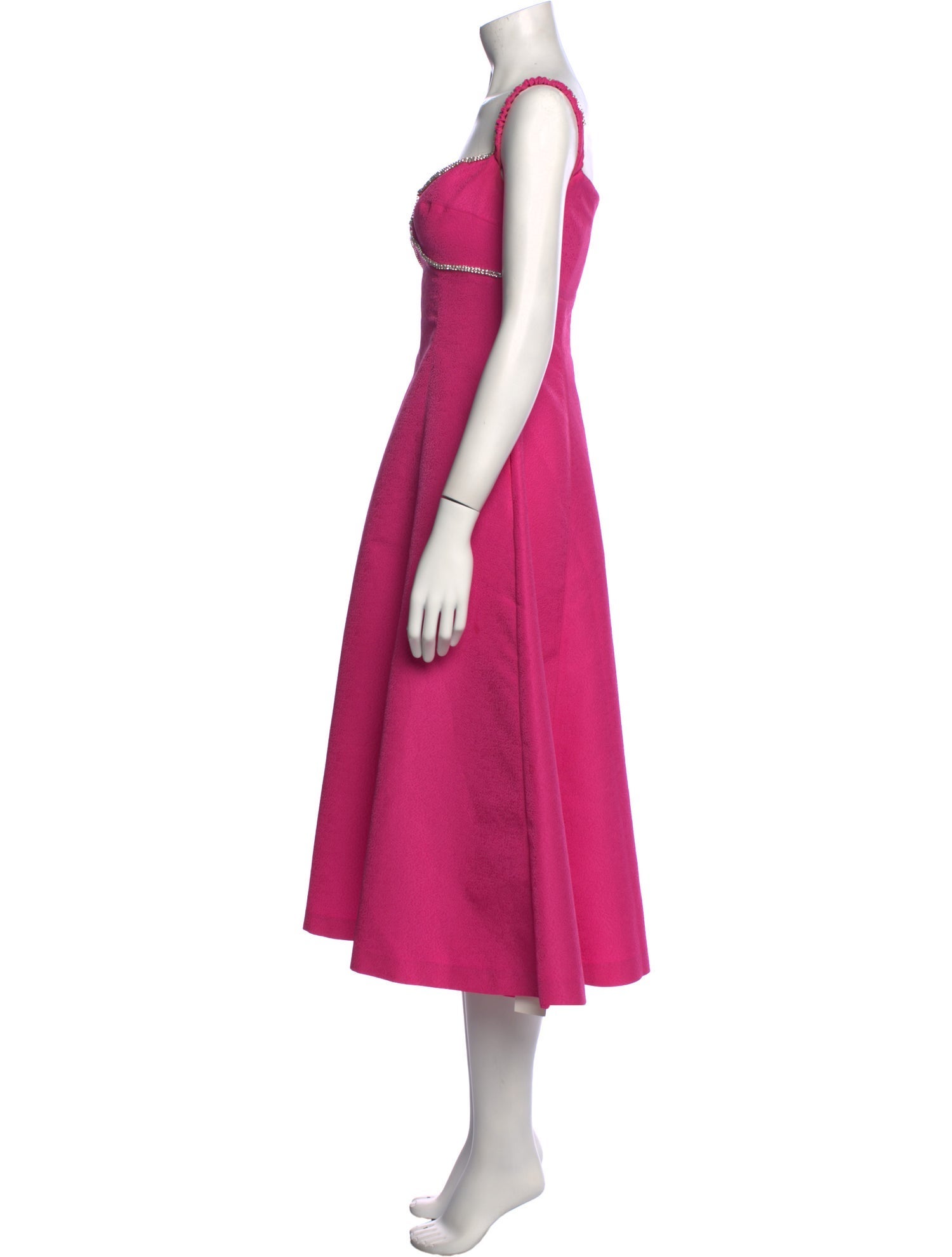 Self-Portrait Square Neckline Midi Length Dress
