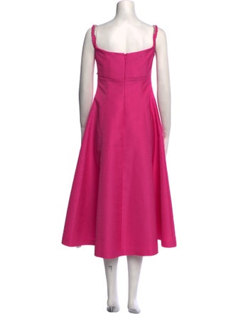 Self-Portrait Square Neckline Midi Length Dress