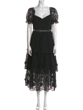 Self-Portrait Lace Pattern Knee-Length Dress