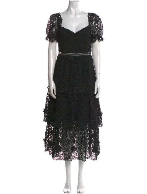 Self-Portrait Lace Pattern Knee-Length Dress