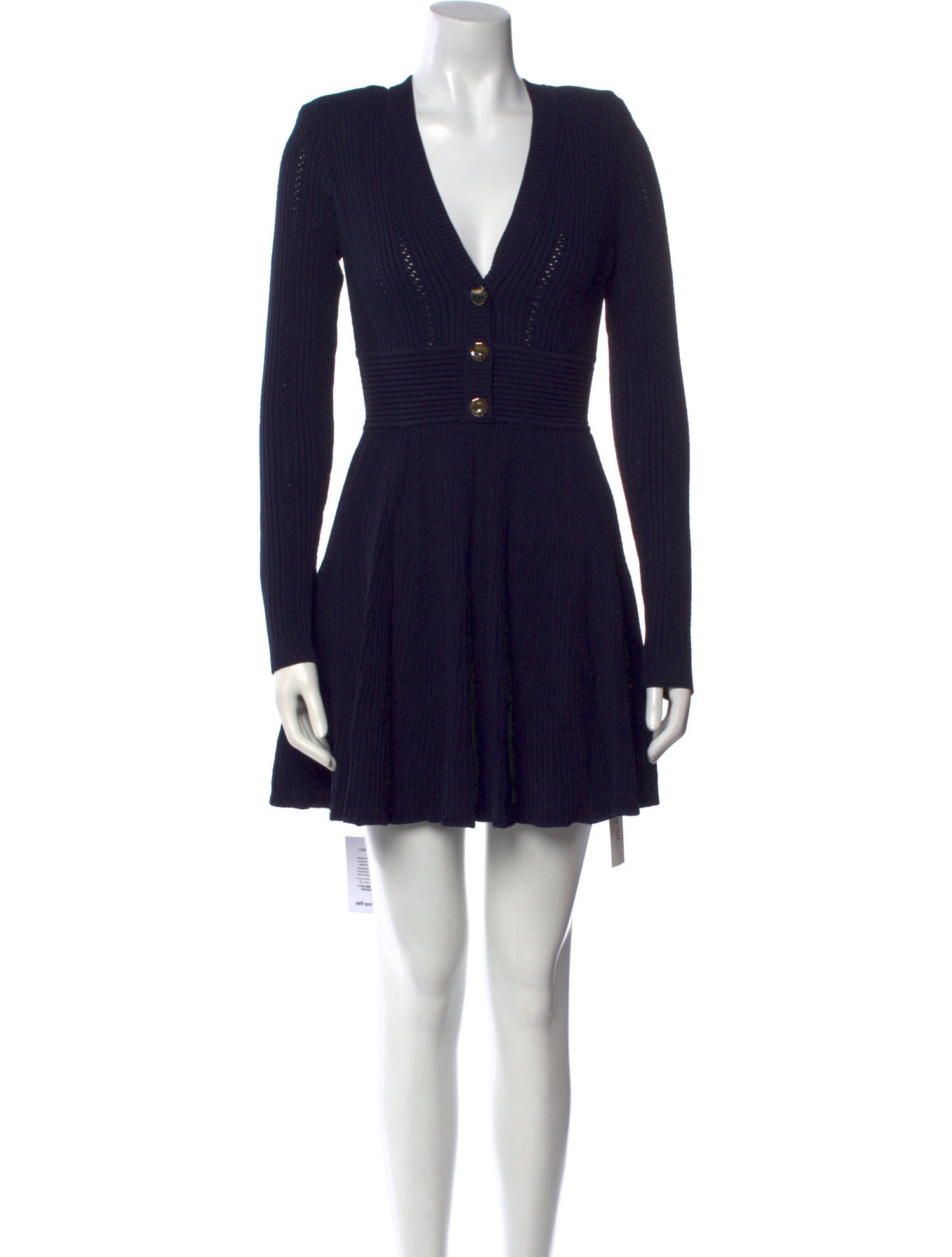 Self-Portrait V-Neck Mini Dress