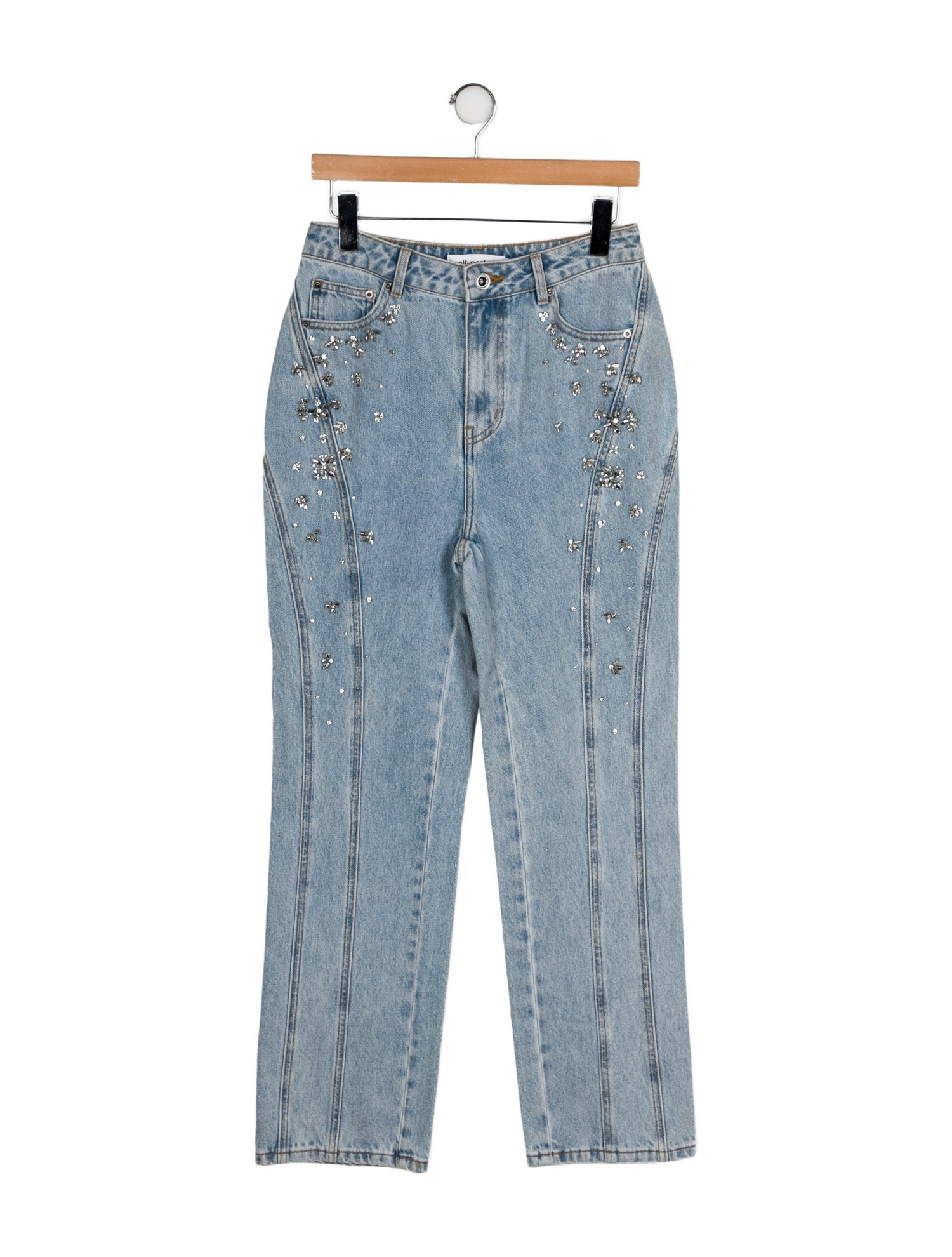 Self-Portrait High-Rise Straight Leg Jeans w/ Tags
