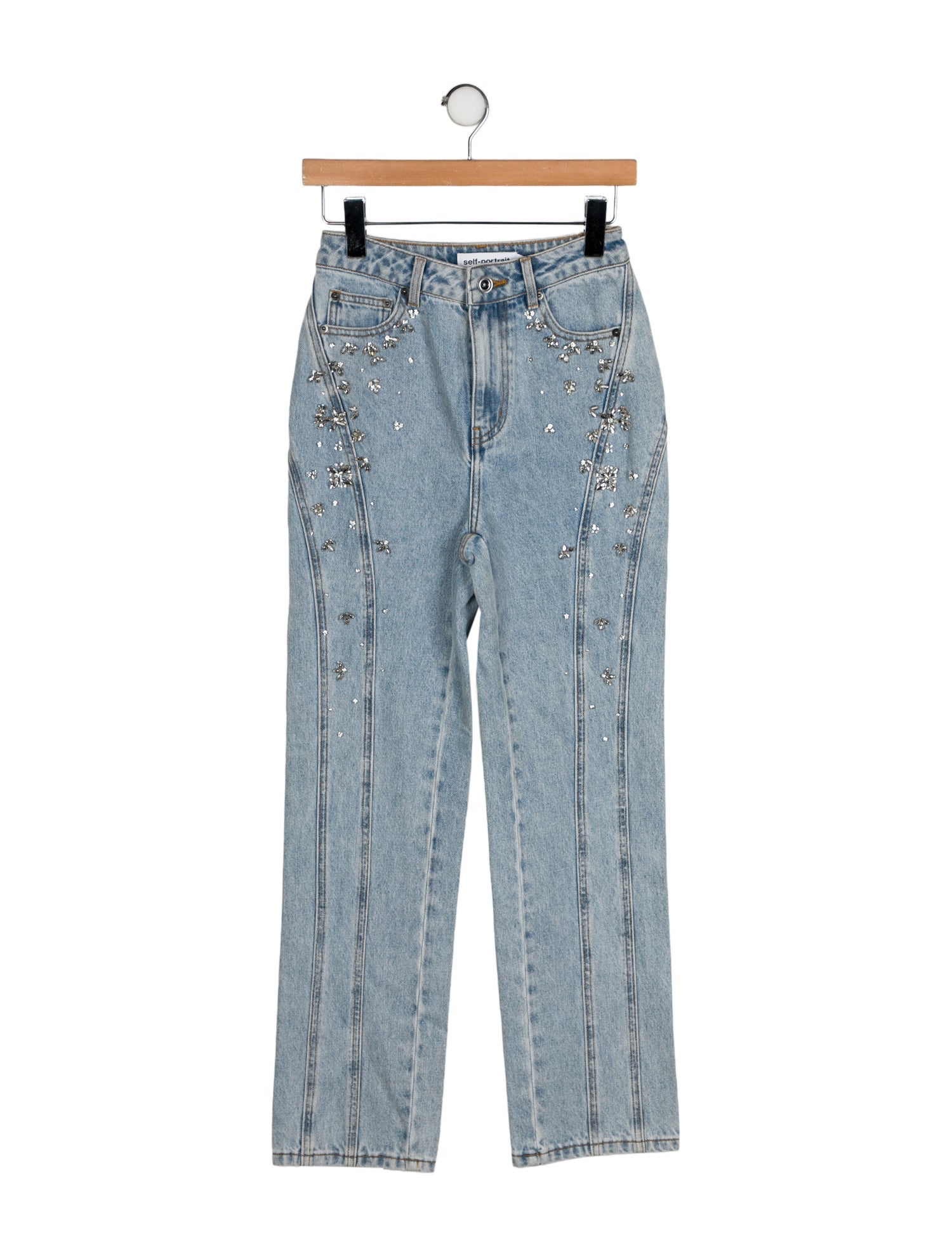 Self-Portrait High-Rise Straight Leg Jeans w/ Tags