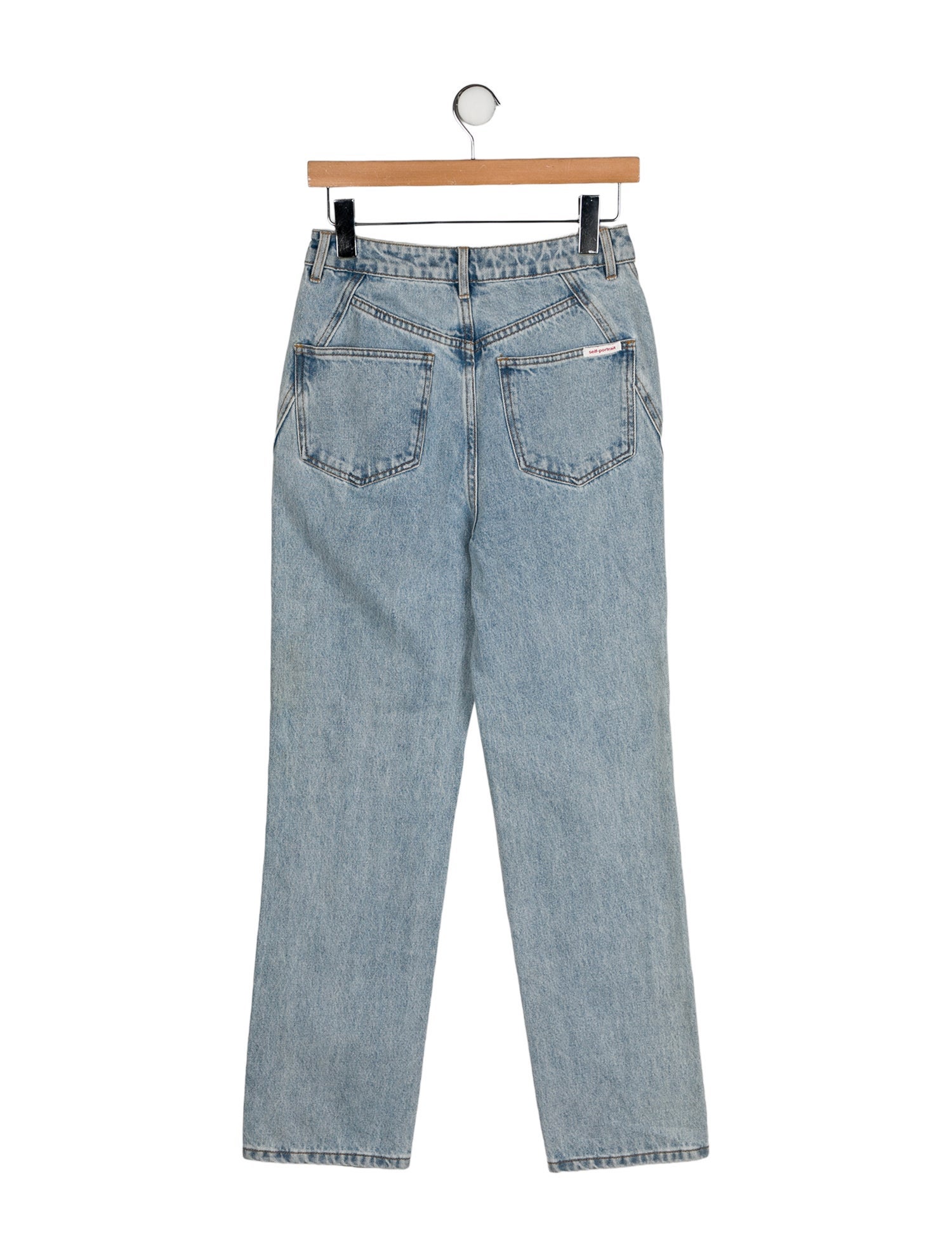 Self-Portrait High-Rise Straight Leg Jeans w/ Tags