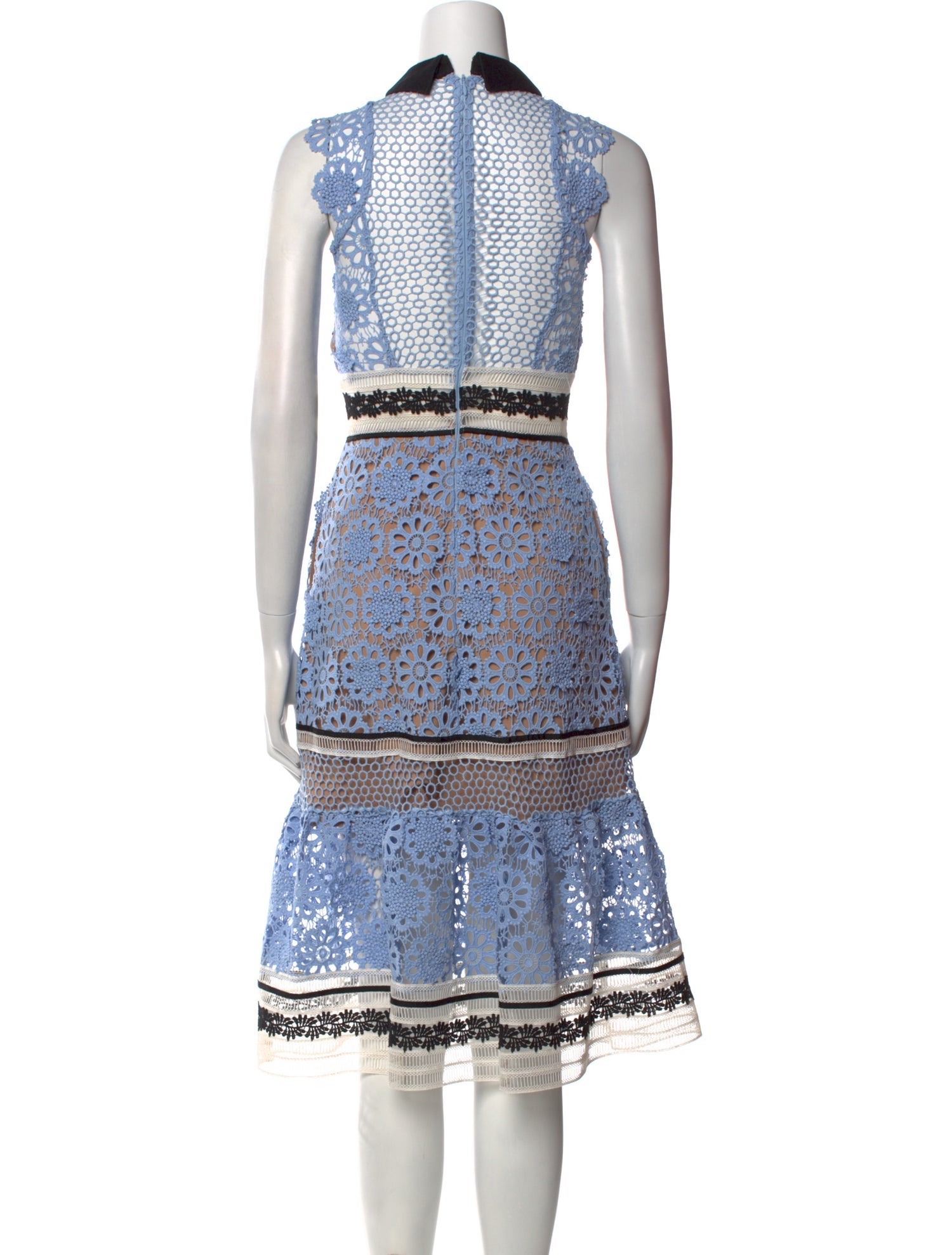 Self-Portrait Lace Pattern Midi Length Dress