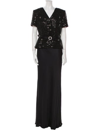 Self-Portrait Nylon Long Dress