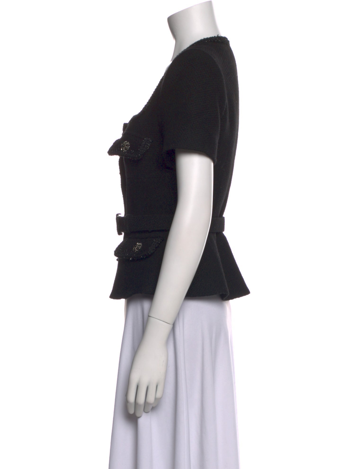 Self-Portrait Wool Square Neckline Crop Top