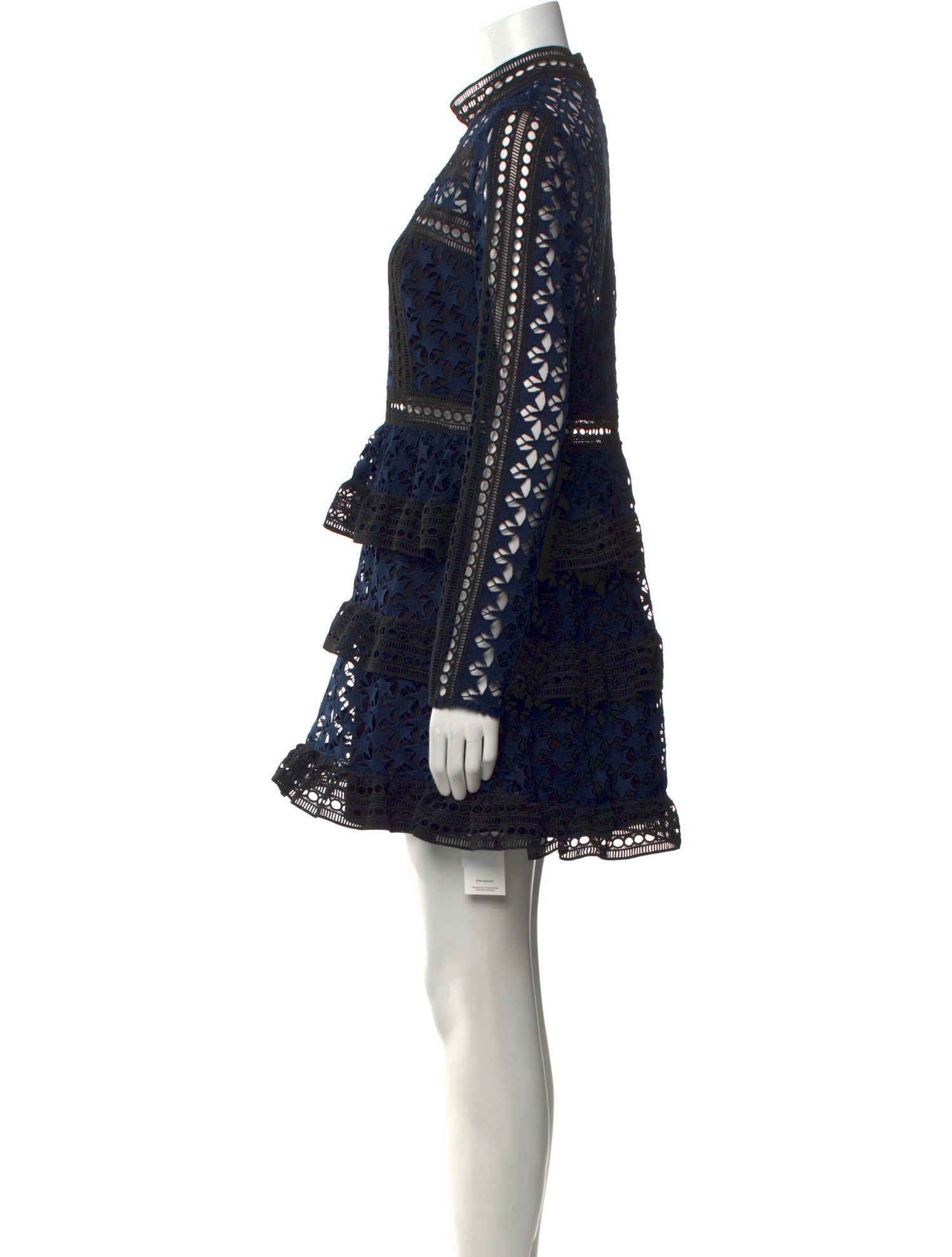 Self-Portrait Lace Pattern Mini Dress